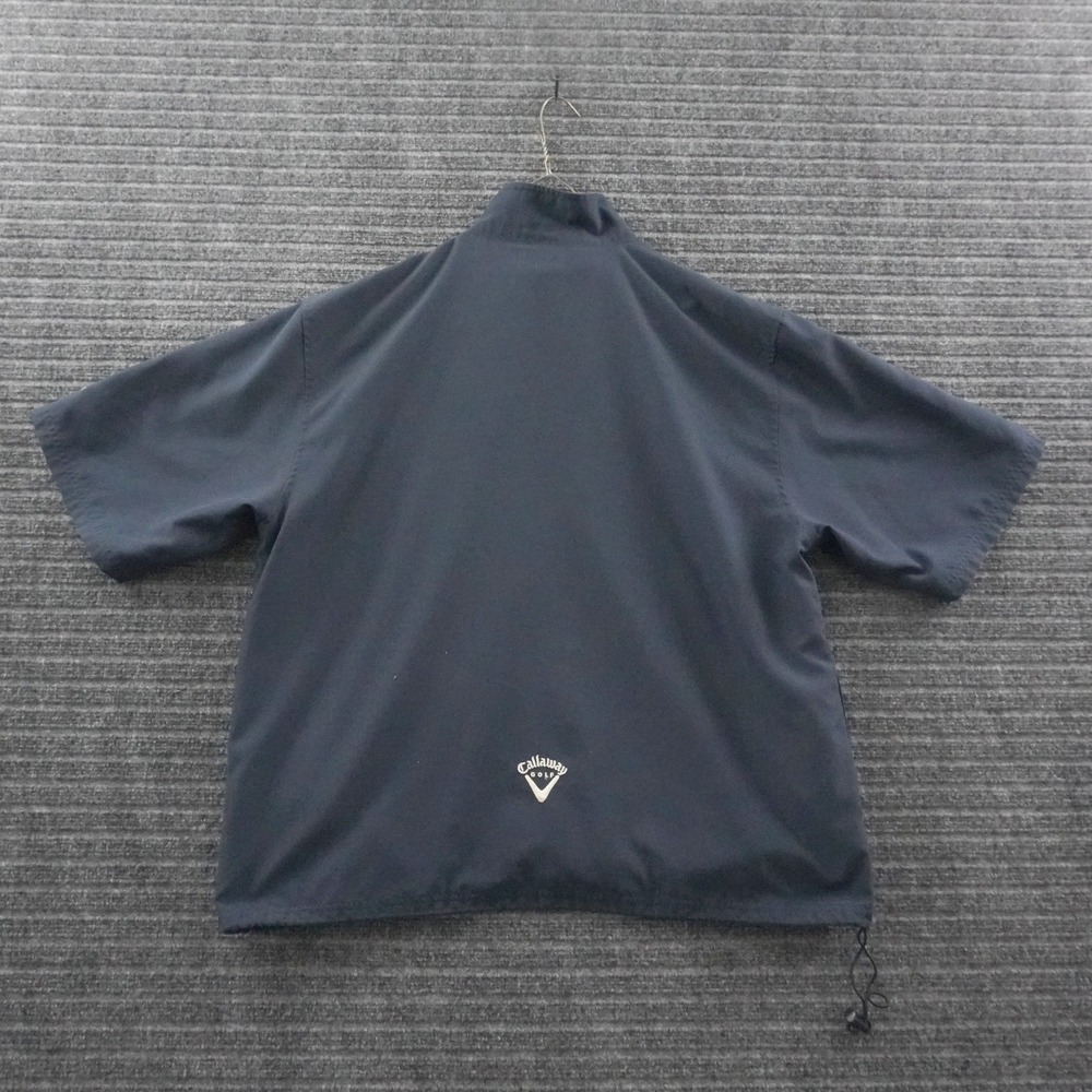 Vintage Callaway Golf Windbreaker Pullover Mens M Navy Blue Short Sleeve 1/4 Zip - Picture 2 of 7